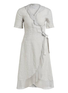 120%lino Leinenkleid im Wickel-Design