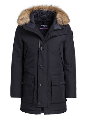Blauer Daunenparka