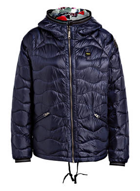 Blauer Wende-Daunenjacke