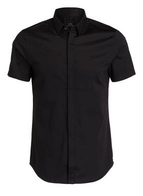 ARMANI EXCHANGE Halbarm-Hemd Slim Fit mit verdeckter Knopfleiste
