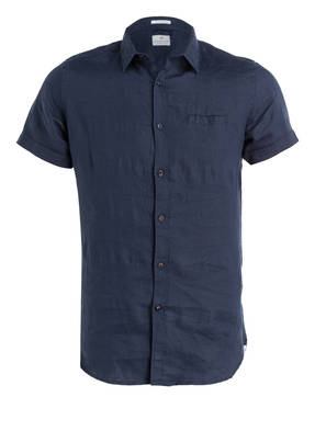DSTREZZED Halbarm-Leinenhemd Slim Fit