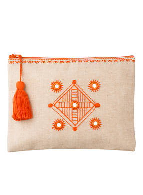 TERRE ROUGE Clutch mit Stickereien