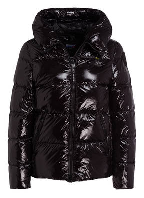 Blauer Daunenjacke