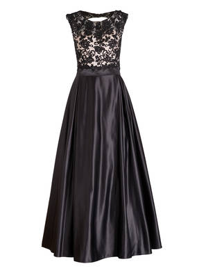 unique Abendkleid mit Schmucksteinbesatz und Stola