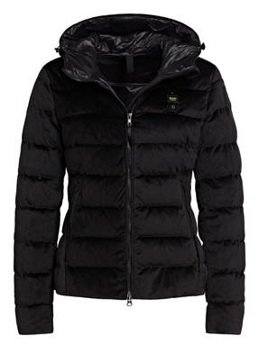 Blauer Daunenjacke