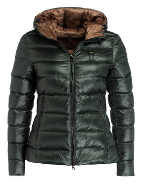 Blauer Daunenjacke