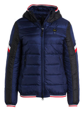 Blauer Daunenjacke