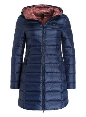 Blauer Daunenmantel