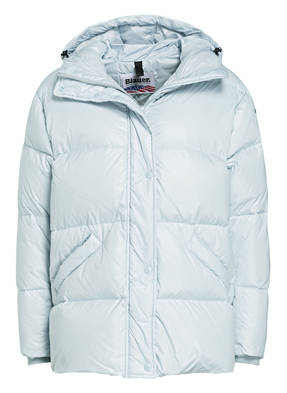 Blauer Daunenjacke