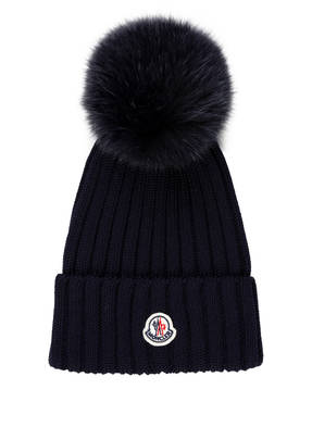 MONCLER Mütze mit Echtpelzbommel