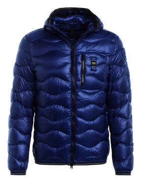 Blauer Daunenjacke