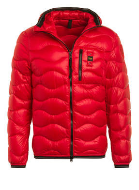 Blauer Daunenjacke