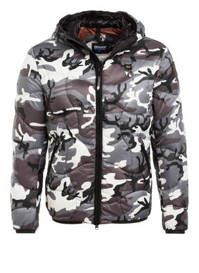 Blauer Daunenjacke