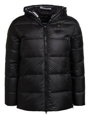 Blauer Daunenjacke