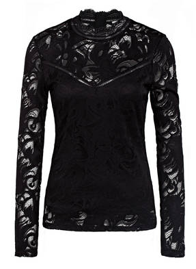 VILA Bluse mit Spitzenbesatz