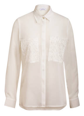 just white Bluse mit Glitzergarn