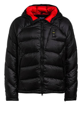 Blauer Daunenjacke