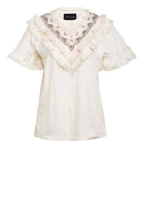 needle & thread T-Shirt mit Spitzen- und Schmucksteinbesatz
