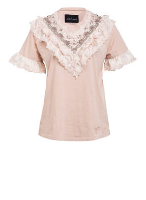 needle & thread T-Shirt mit Spitzen- und Schmucksteinbesatz