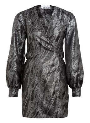 GANNI Jacquard-Kleid zum Wickeln mit Glitzergarn