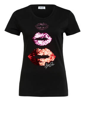 LIU JO T-Shirt mit Pailletten- und Schmucksteinbesatz