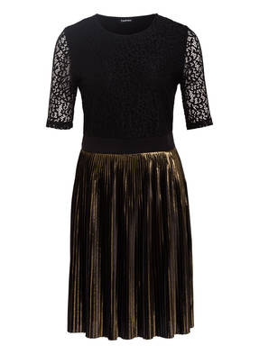TAIFUN Plisseekleid mit 3/4-Arm und Spitzenbesatz