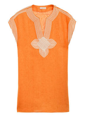 TORY BURCH Leinentunika mit Stickereien