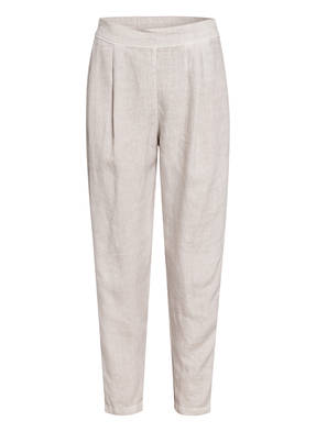 120%lino 7/8-Leinenhose mit Lochstickerei