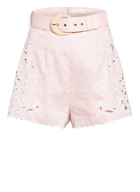 ZIMMERMANN Leinen-Shorts FREJA mit Lochspitze