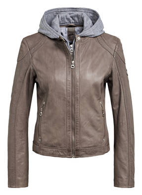 gipsy Lederjacke AELLY mit abnehmbarer Kapuzenblende