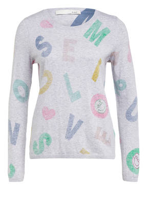 oui Pullover mit Schmucksteinbesatz