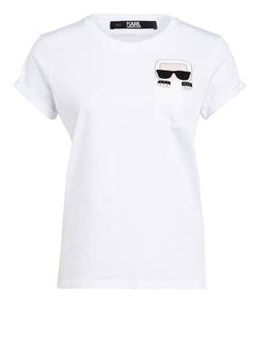 KARL T-Shirt IKONIK mit Schmucksteinbesatz