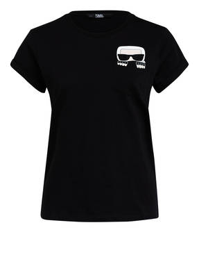 KARL T-Shirt IKONIK mit Schmucksteinbesatz