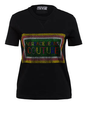 VERSACE JEANS COUTURE T-Shirt mit Schmucksteinbesatz