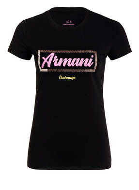 ARMANI EXCHANGE T-Shirt mit Schmucksteinbesatz