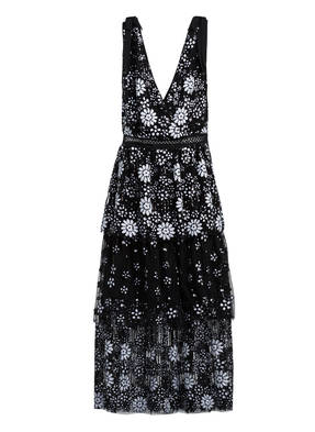 self-portrait Kleid mit Paillettenbesatz