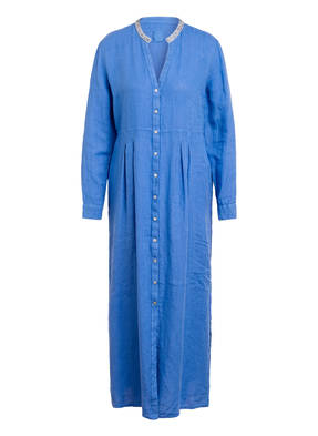 120%lino Leinenkleid mit Perlenbesatz
