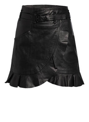 ISABEL MARANT ÉTOILE Wickellederrock mit Volantbesatz