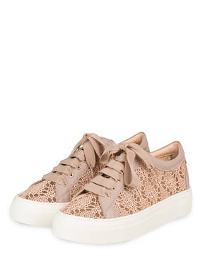 AGL ATTILIO GIUSTI LEOMBRUNI Plateau-Sneaker mit Spitzenbesatz