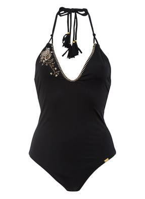 BANANA MOON Neckholder-Badeanzug BEKINI FLASHBACK mit Stickereien
