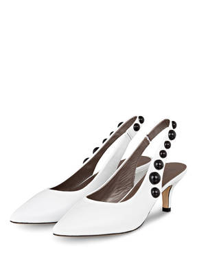 Pertini Slingpumps mit Perlenbesatz