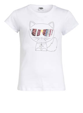 KARL LAGERFELD KIDS T-Shirt mit Paillettenbesatz