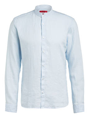 HUGO Leinenhemd ELVORINI Extra Slim Fit mit Stehkragen