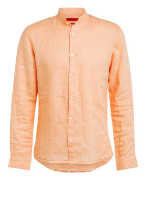 HUGO Leinenhemd ELVORINI Extra Slim Fit mit Stehkragen