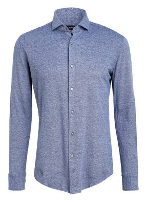BOSS Piqué-Hemd JASON Slim Fit mit Leinen