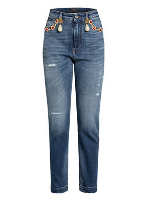 DOLCE&GABBANA Destroyed Jeans mit Schmucksteinbesatz