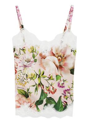 DOLCE&GABBANA Seidentop mit Spitzenbesatz