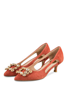 ras Pumps mit Schmucksteinbesatz