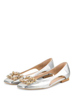 ras Ballerinas mit Schmucksteinbesatz
