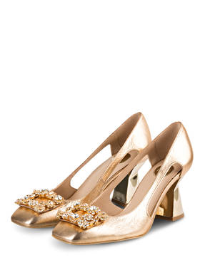 ras Pumps mit Schmucksteinbesatz